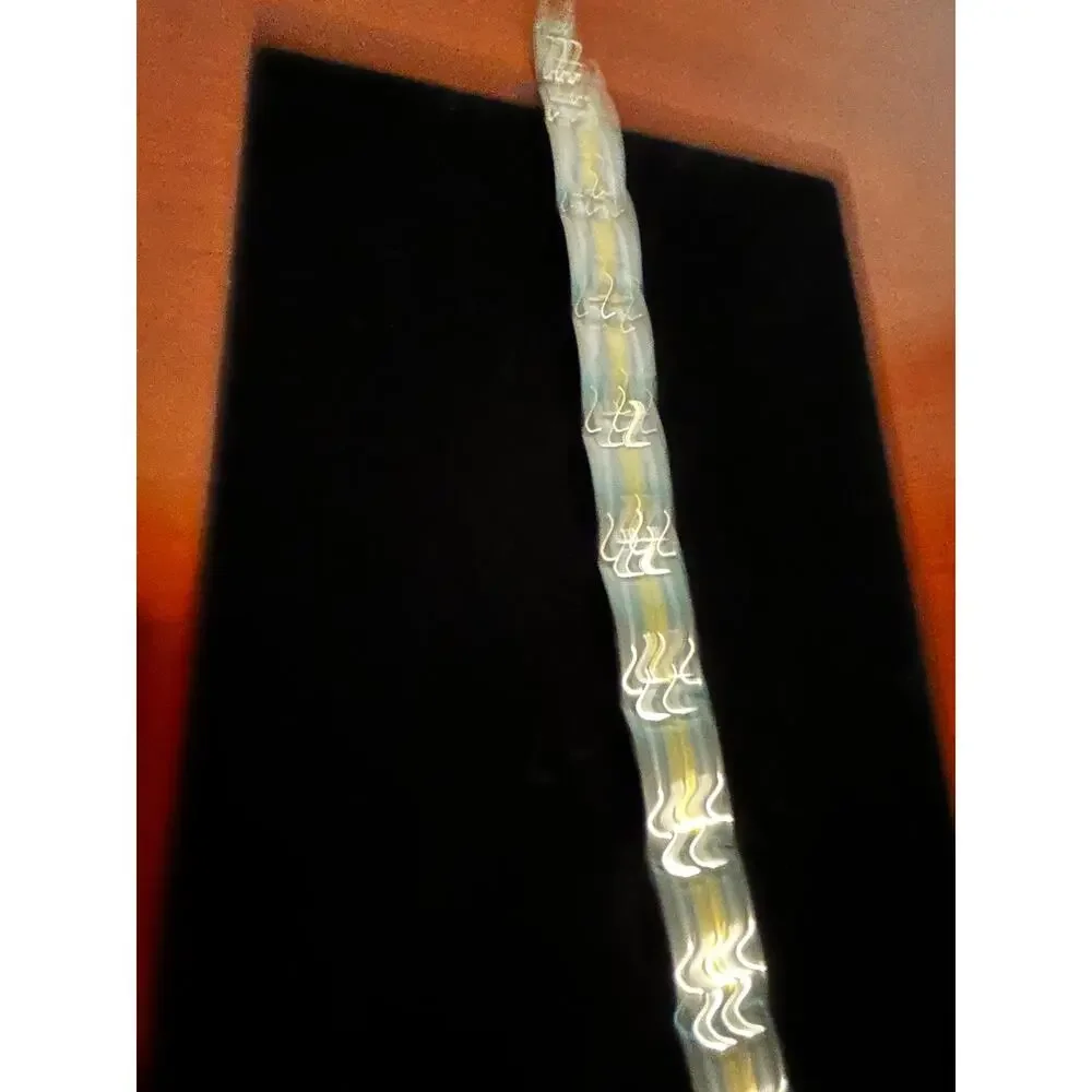 Men's 8 Inch Two Tone Stainless Steel Link Bracelet Silver Gold Accent